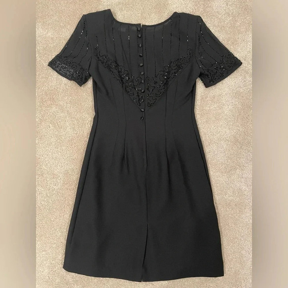 Vintage Black Beaded Dress - Picture 4 of 9